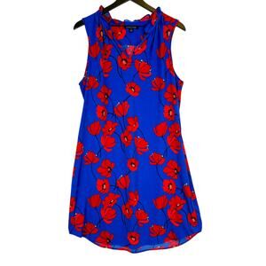 41 Hawthorn Stitch Fix Blue Floral Print Shift Dress High Neck - XL